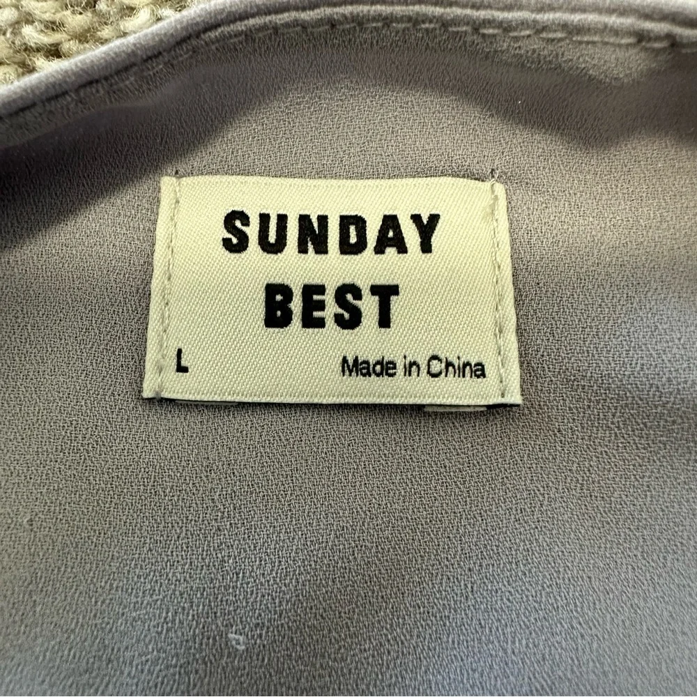 Sunday Best Kimberly Tie Front Blouse Large Lilac Grey NWT Aritzia - Picture 4 of 10